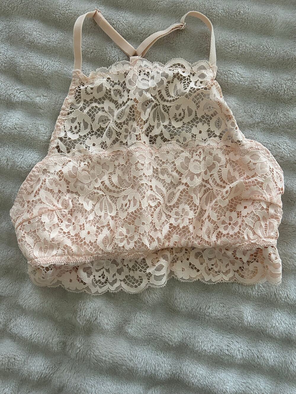 Cream lace bralette top